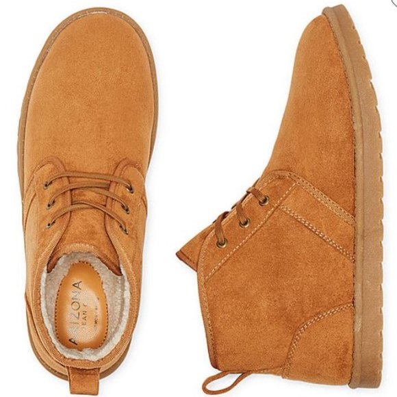 Arizona Jean Co. Men\'s Driftwood Chukka Boots Flat Heel Cognac Size 12…